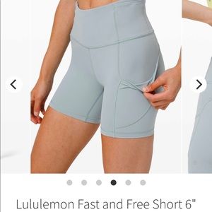 Lululemon Fast and Free Non-reflective shorts 6”
